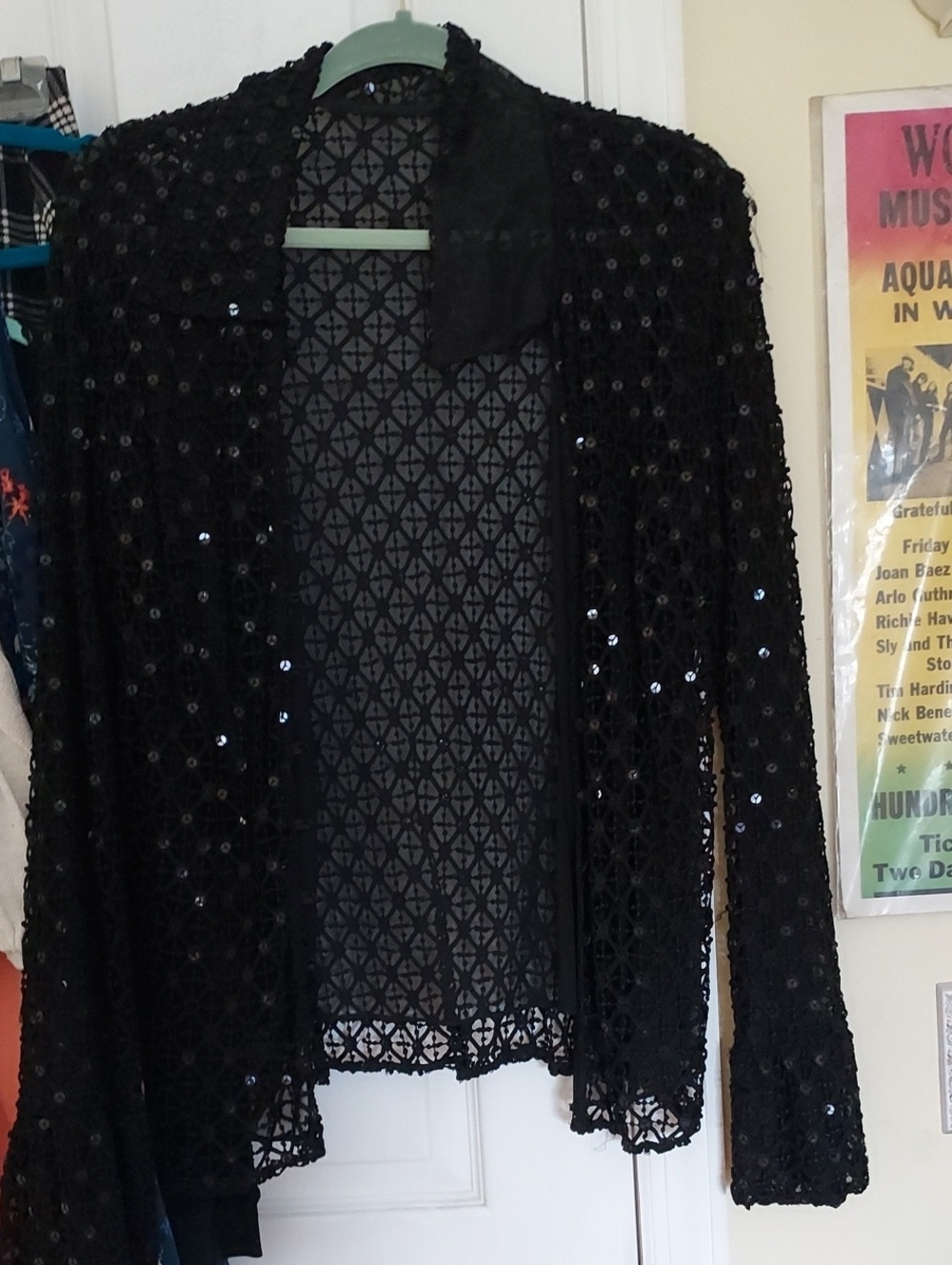 Black Sequin Top Size Med